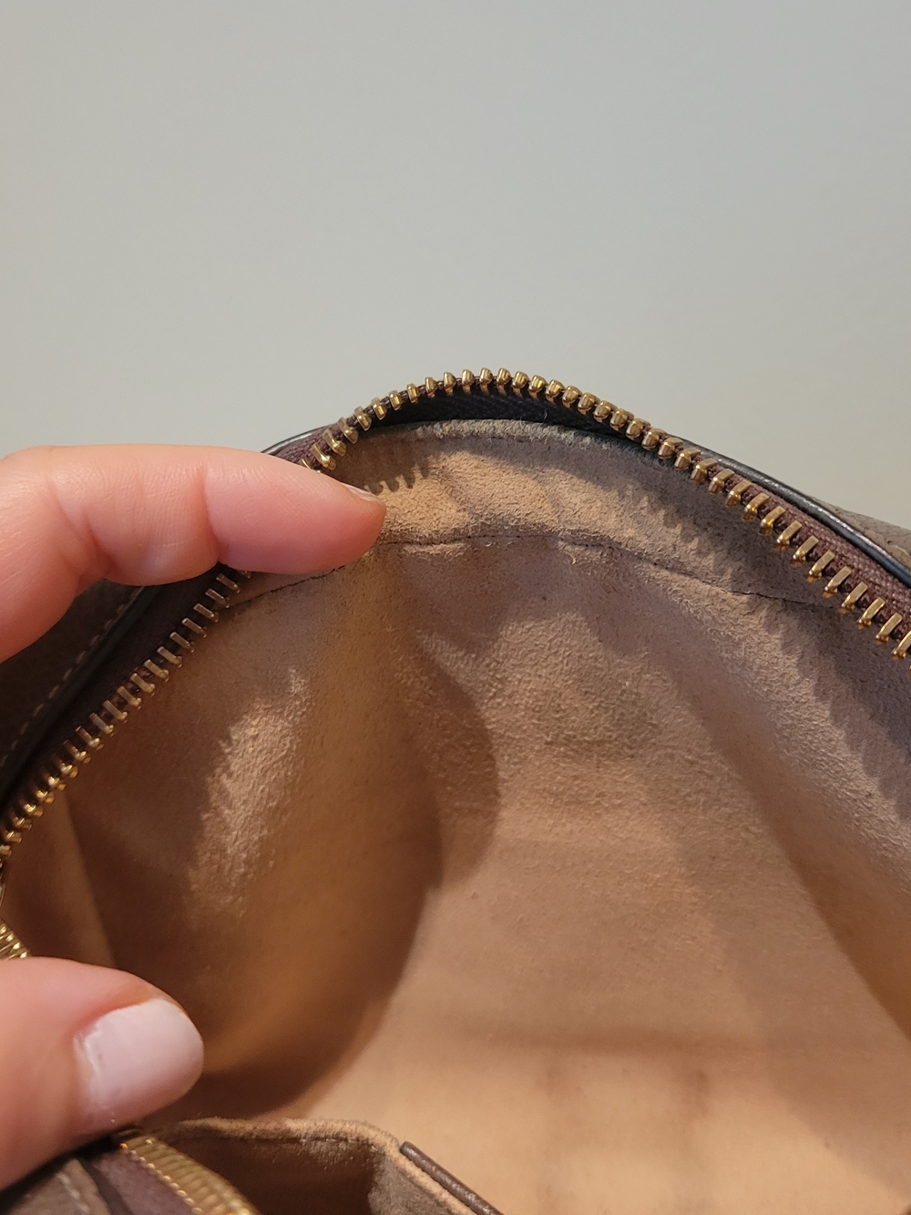 Gucci Brown Monogram Crossbody Bag with Signature Web Stripe - Picture 5 of 16